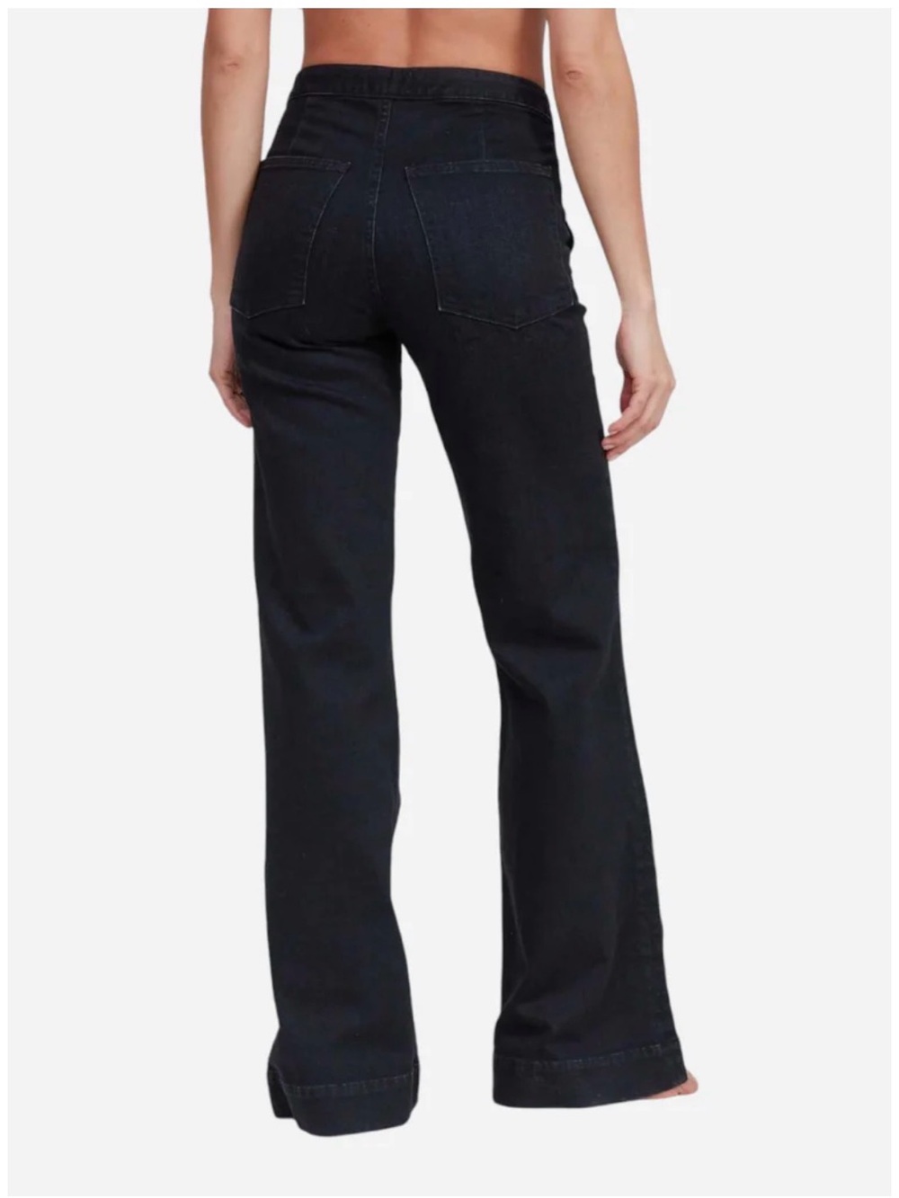 ASKK NY Black High-Rise Wide-Leg Jeans